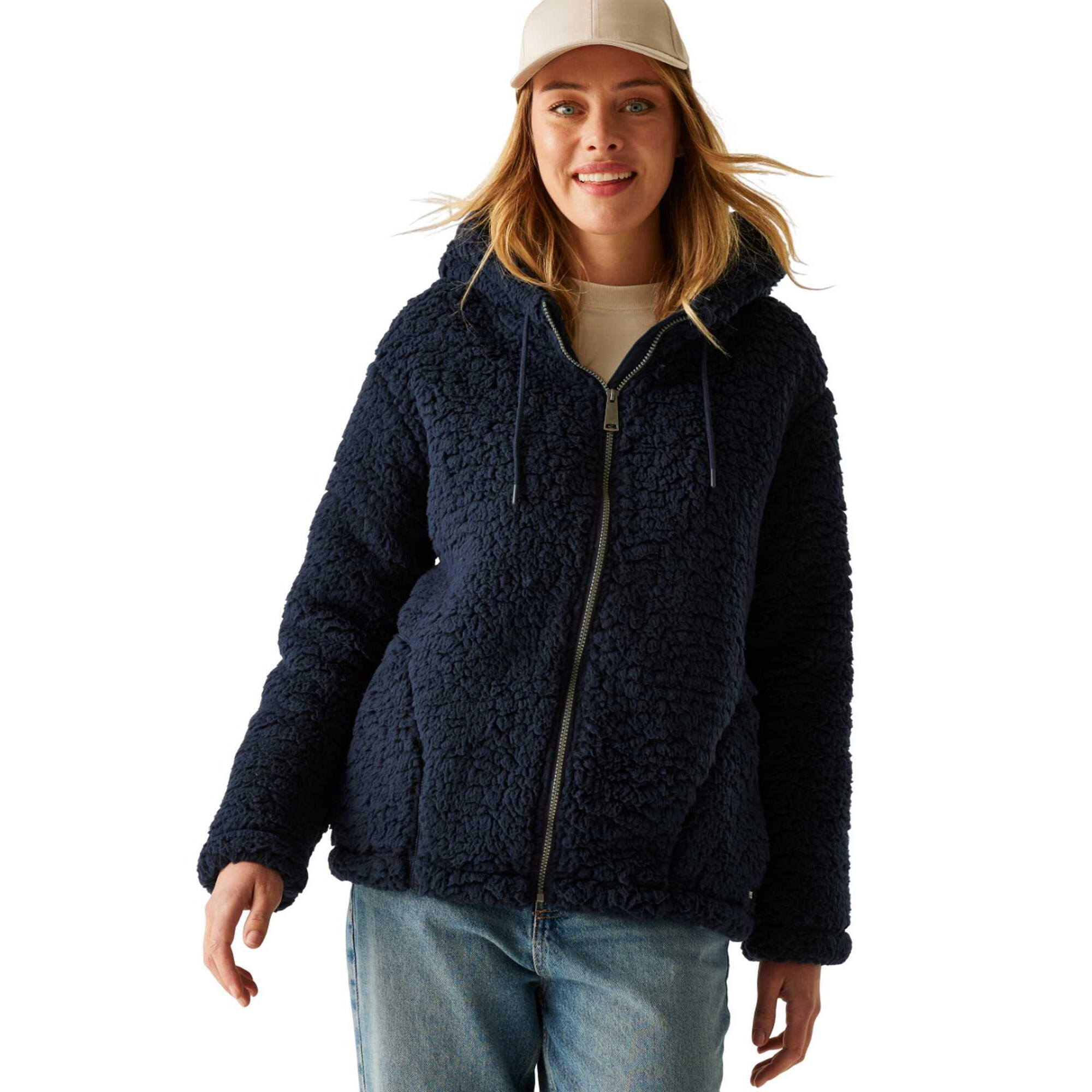 "Orielle" Fleecejacke für , Durchgehender Reißverschluss Damen Marine 4/5
