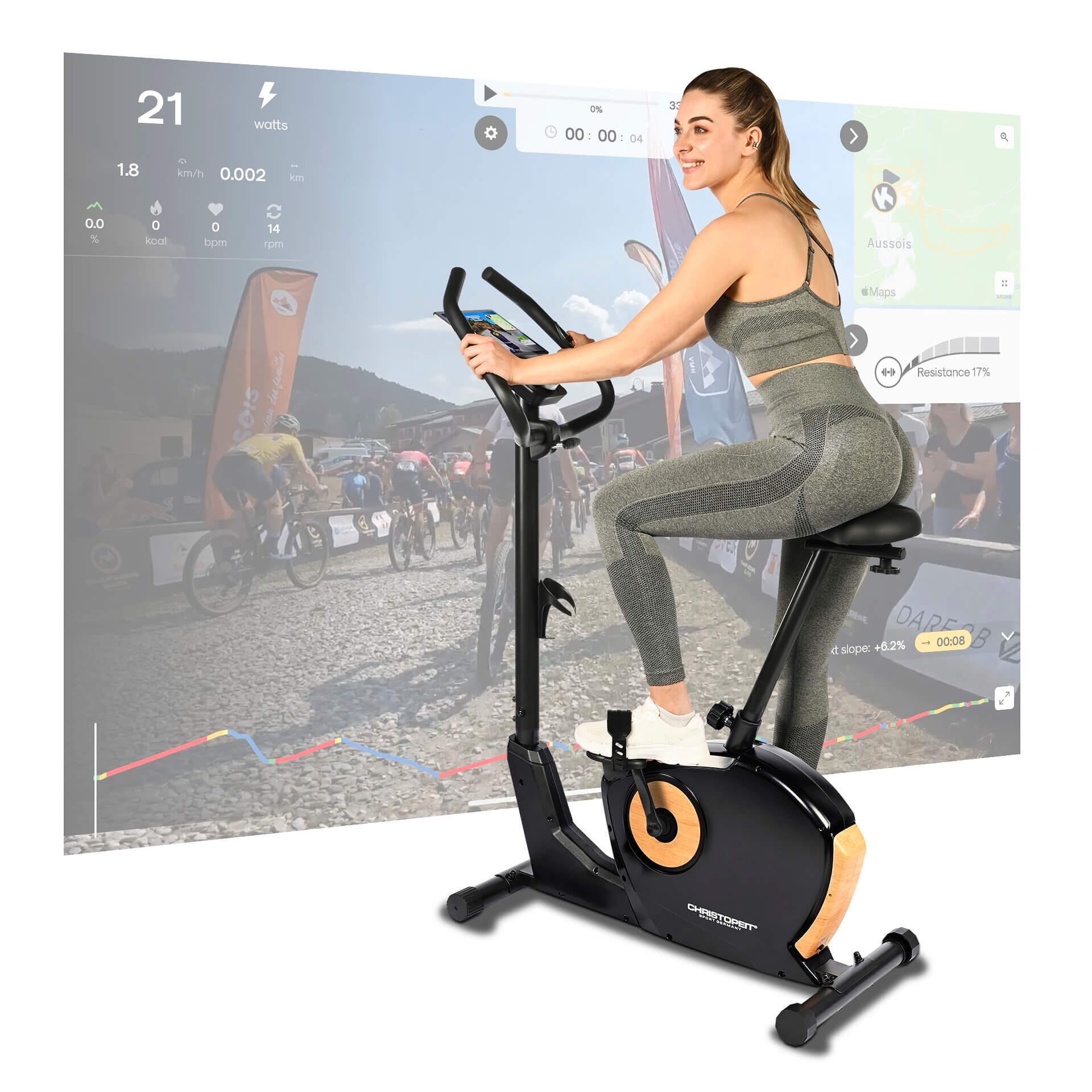 Christopeit - Vélo D'Appartement - Entrée Basse - Mesure Du Pouls - 120kg Et 3.1 - Home Trainer - Marron|noir - Taille Unique - Decathlon