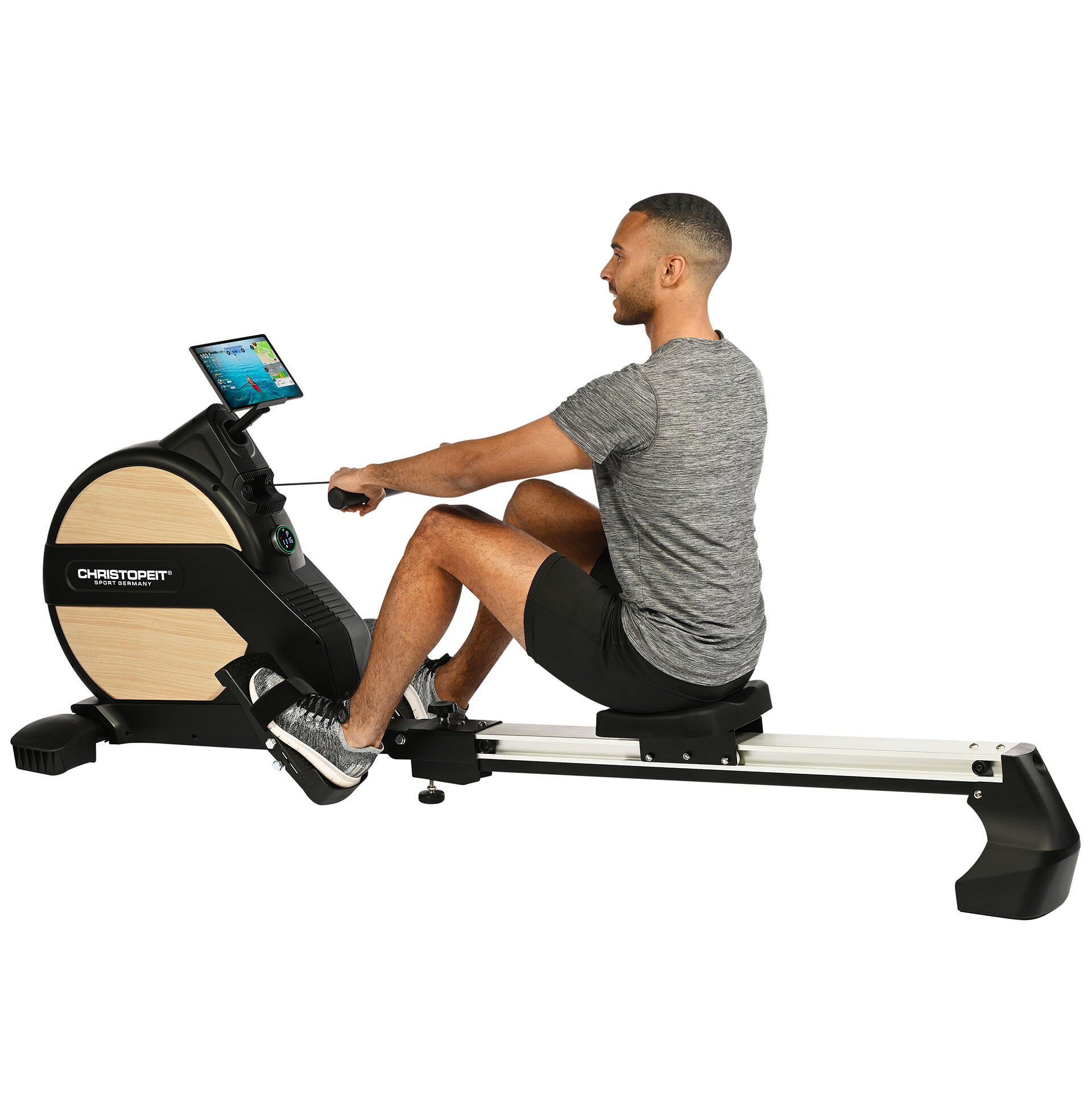Rudergerät klappbar - LED - 32 Widerstandsstufen - 150kg + 210cm - Vico schwarz 3/9
