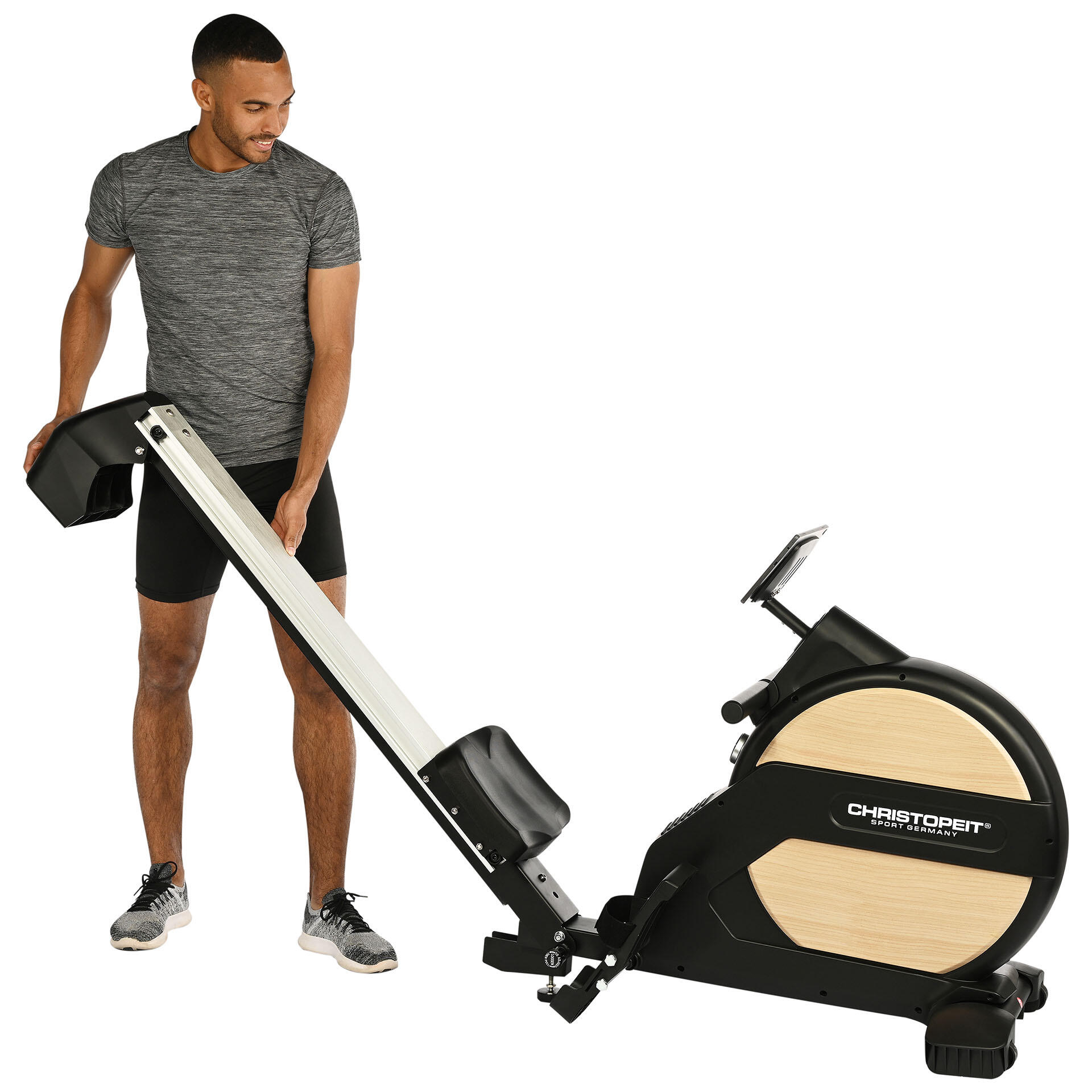 Rudergerät klappbar - LED - 32 Widerstandsstufen - 150kg + 210cm - Vico schwarz 6/9