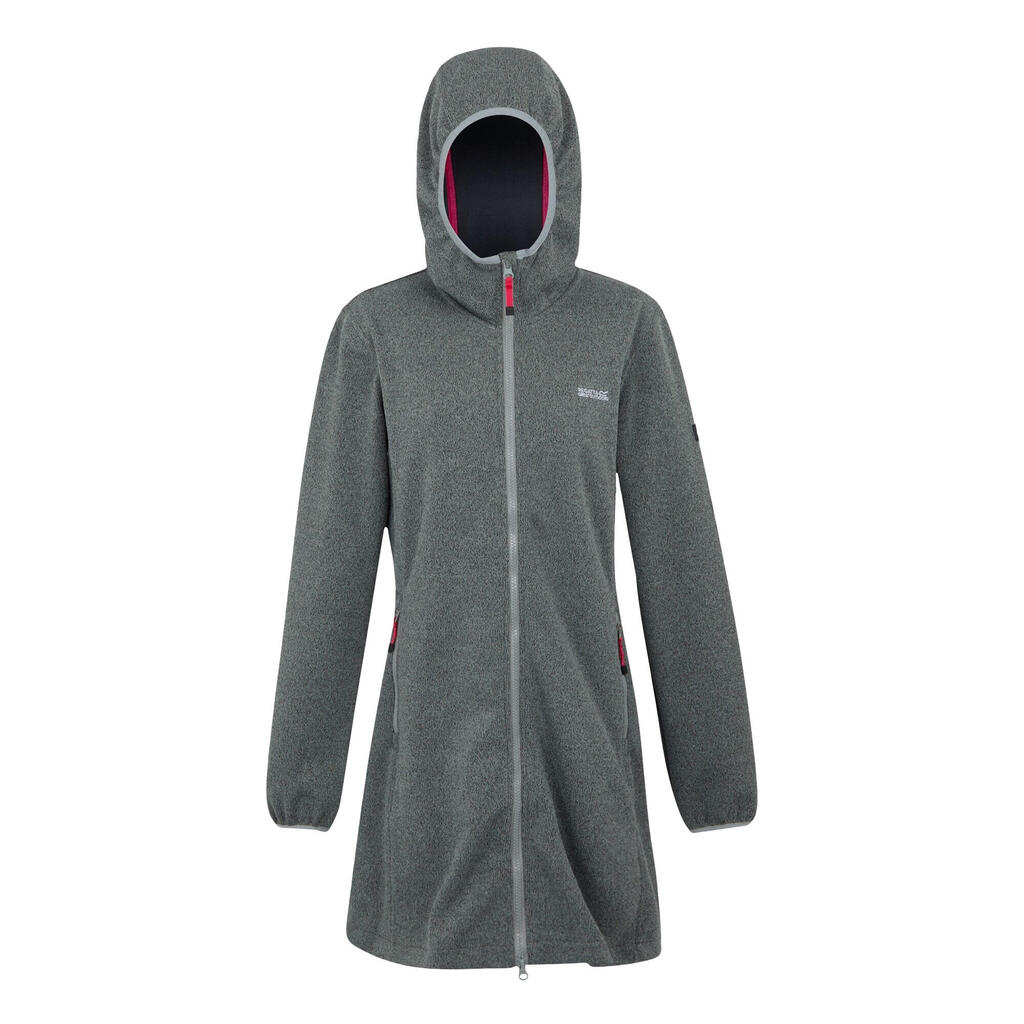 Womens/Ladies Bloomfield Marl Longline Fleece Jacket (Cloudy Grey/Pop)