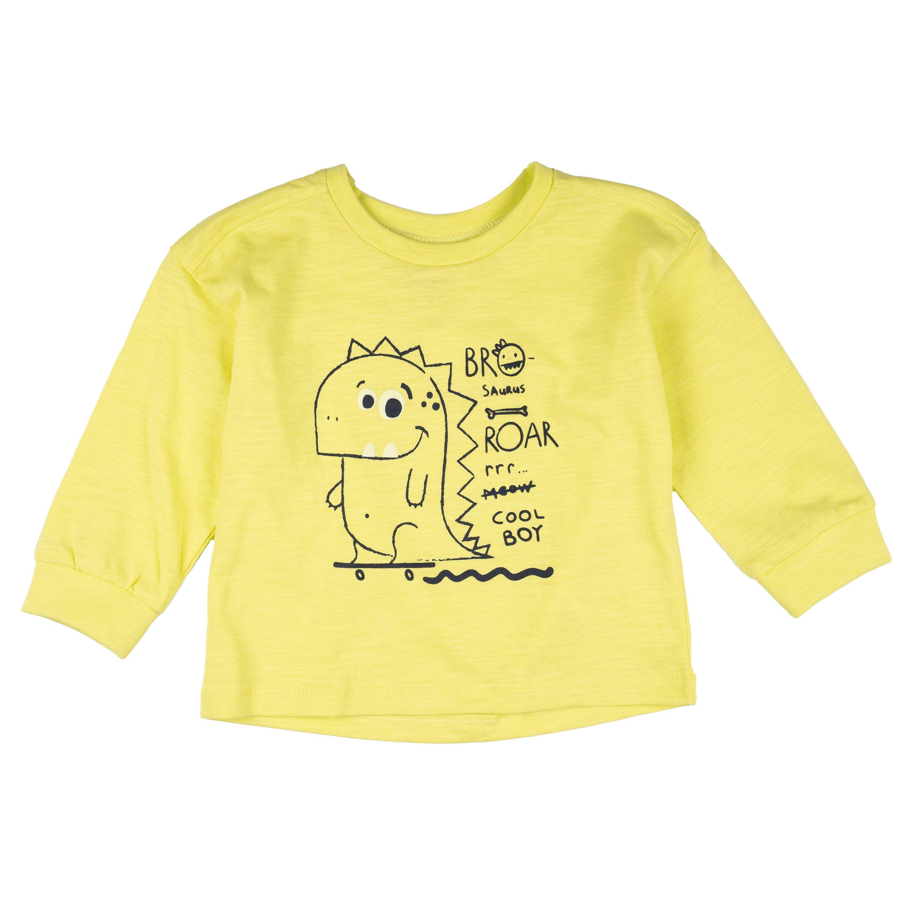 Camiseta amarela de manga comprida para bebê 3/5