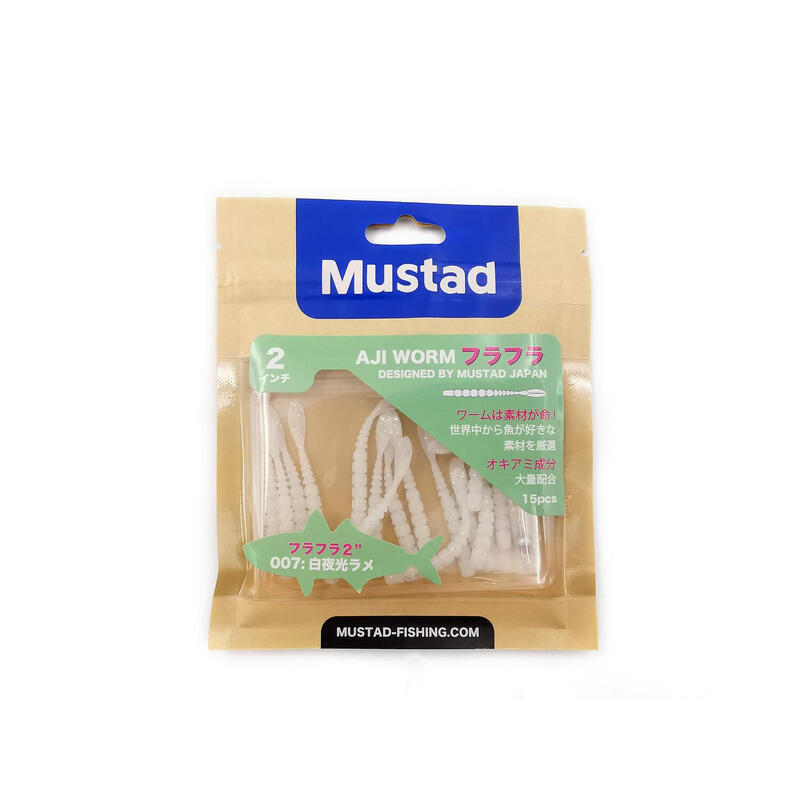 GRUB MUSTAD AJI MICRO FLA 5 CM CLEAR SILVER GLITTER, 15 BUC / PLIC