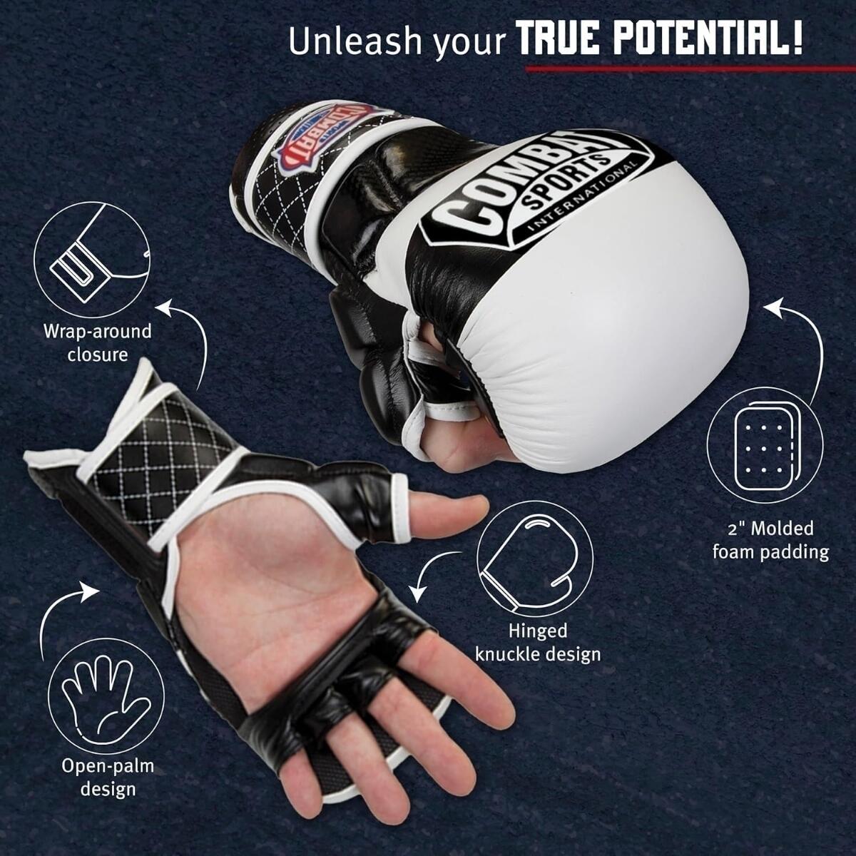 Gants MMA Max Strike Combat Sports - Blanc - XL 4/7