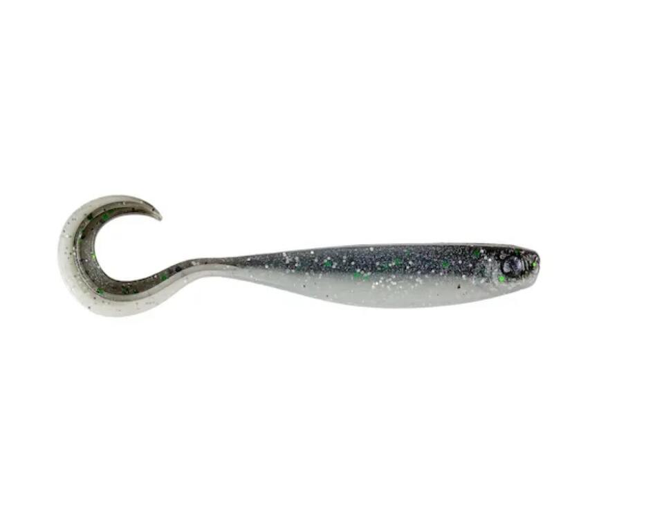 Shad Mustad Mezashi curly tail minnow 9 cm, anchovy, 6 buc / plic