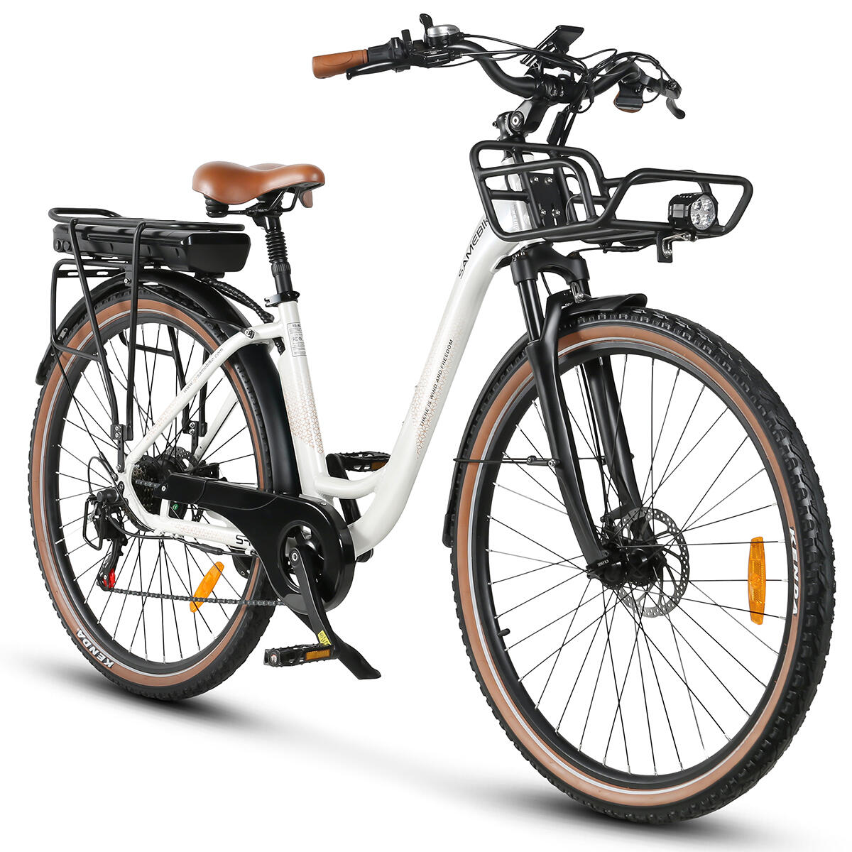 Bicicleta elétrica urbana SAMEBIKE RS-A07 com bateria de 36V 13AH 3/4