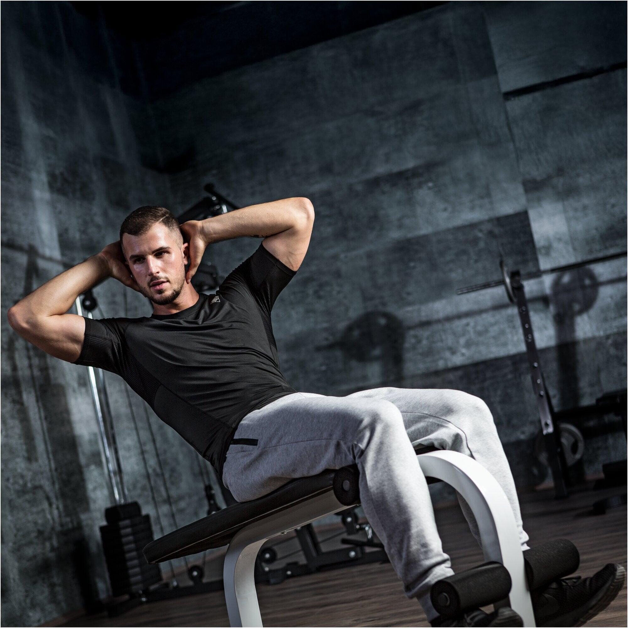 Banc pour abdominaux Blanc/Noir 3/7