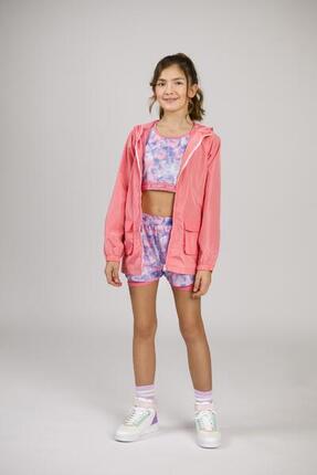 Parka de abrigo de niña rosa