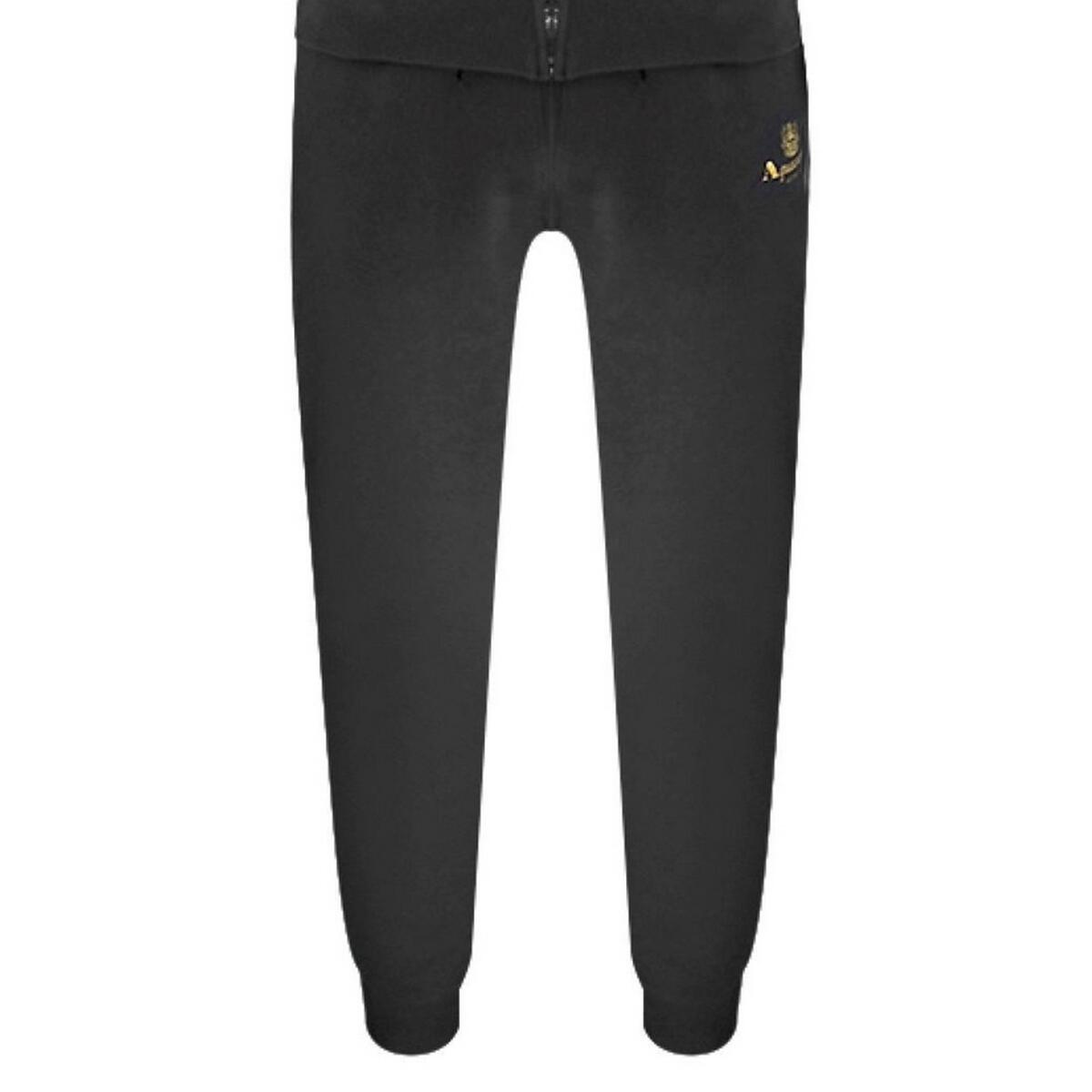 Mens Zipped Tracksuit (Black) 3/4
