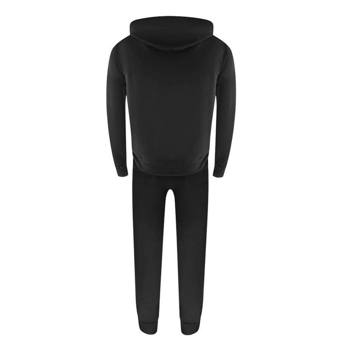 Mens Zipped Tracksuit (Black) 2/4