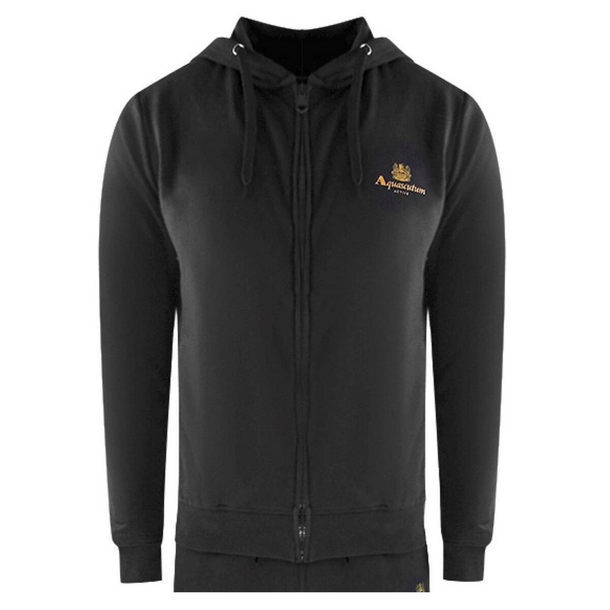 Mens Zipped Tracksuit (Black) 4/4