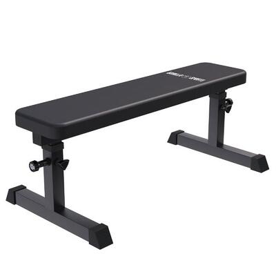Vlakke halterbank - fitnessbank - belastbaar 200 kg - zwart