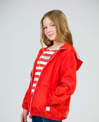 Parka infantil roja unisex | Con capucha