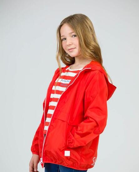 Parka infantil roja unisex | Con capucha