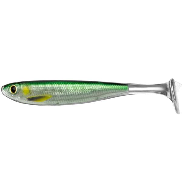 SHAD LIVE TARGET SLOW-ROLL MULLET PADDLE TAIL 10CM 716 SILVER, 4 BUC / PLIC