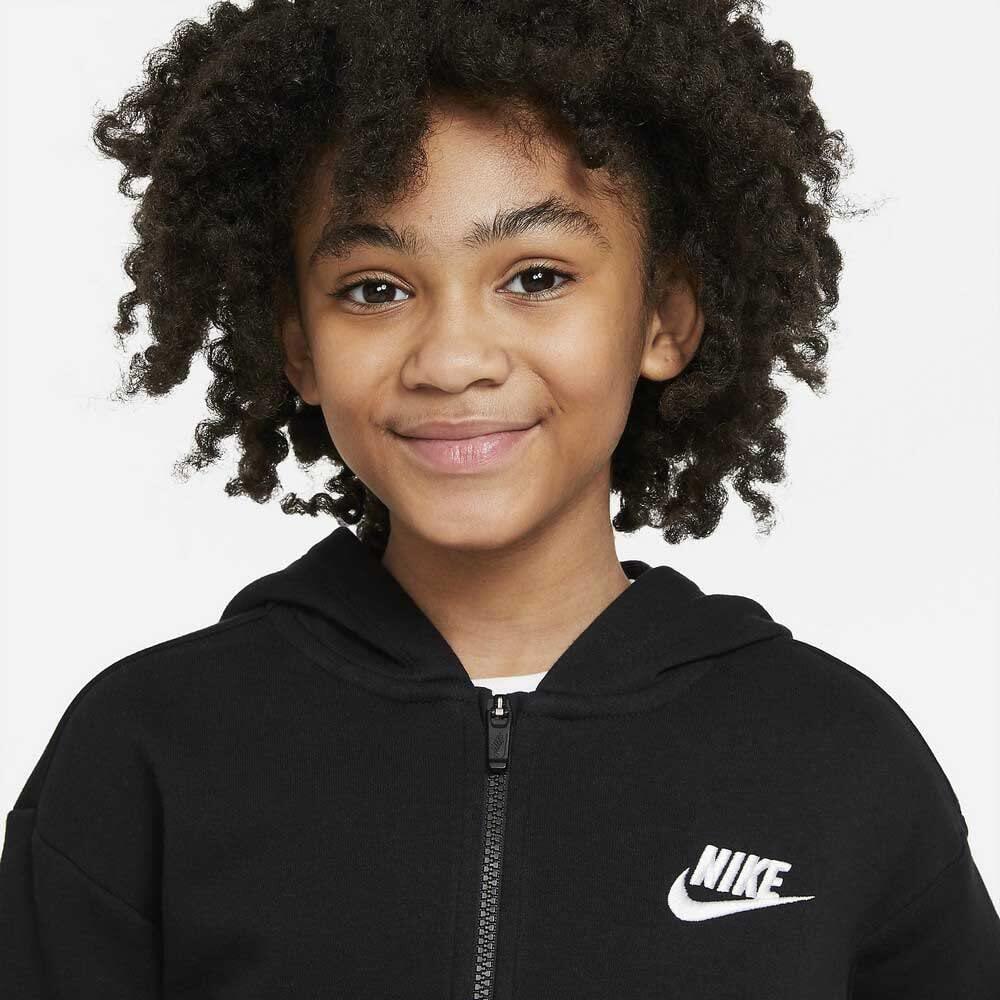 Felpa con cappuccio Nike Sportswear Club Fleece in Nero/Bianco 3/5