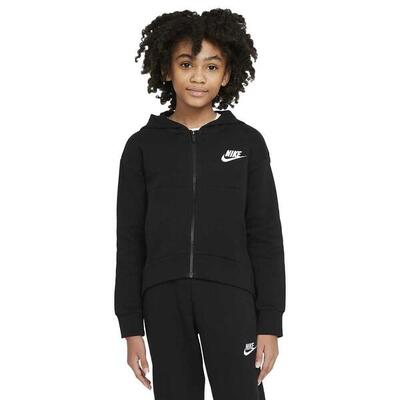 Felpa con cappuccio Nike Sportswear Club Fleece in Nero/Bianco