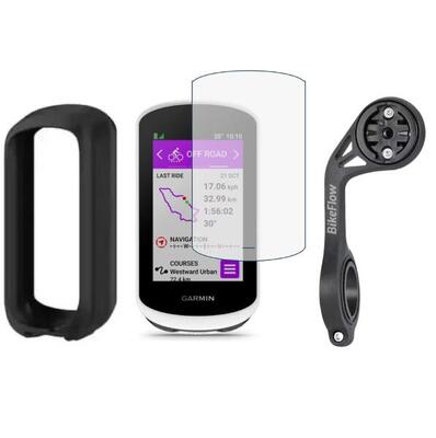 3-in-1 pakket garmin edge explore 2 – siliconen hoes. glas. xl-houder