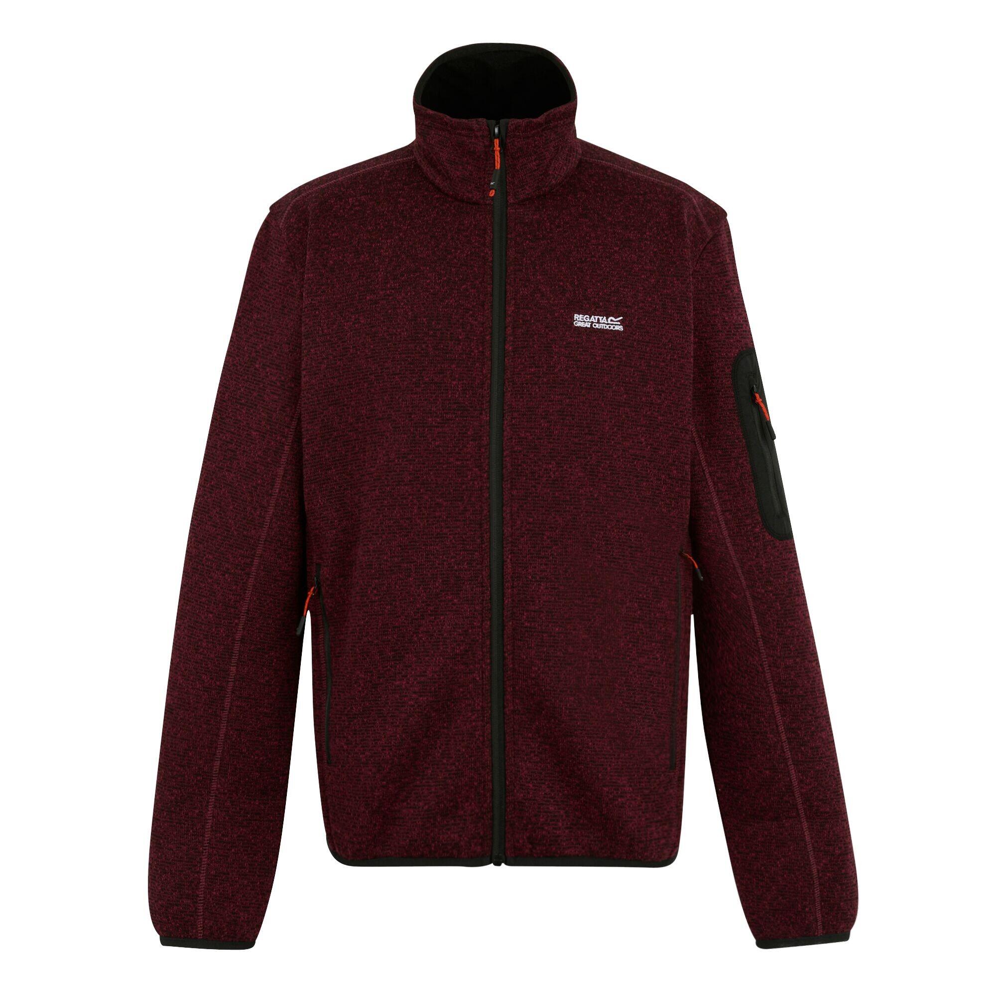 REGATTA Mens Newhill Marl Full Zip Fleece Jacket (Dark Maroon)