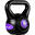 Gantera Kettlebell, MOVIT®, 6kg, din fonta, negru/violet
