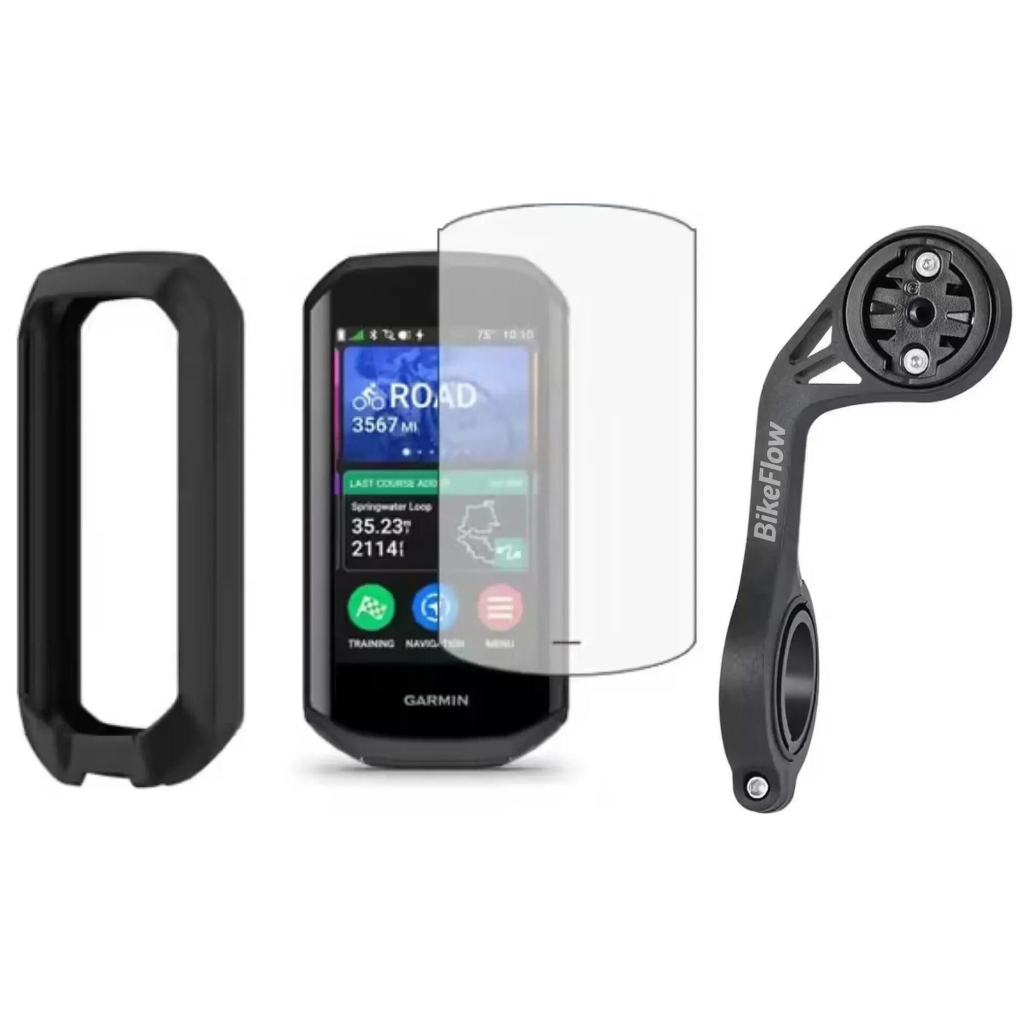 Bikeflow - Pack 3-en-1 Garmin Edge 1050 – Housse, Film Hydrogel, Support Déporté Xl - Compteur Gps Vélo - No Size - Decathlon