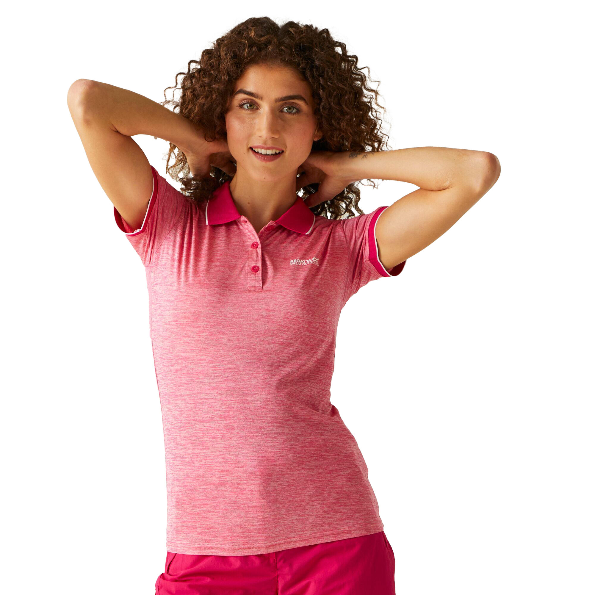 Polo Manches Courtes REMEX Femme (Rose Pâle Vif) 4/5