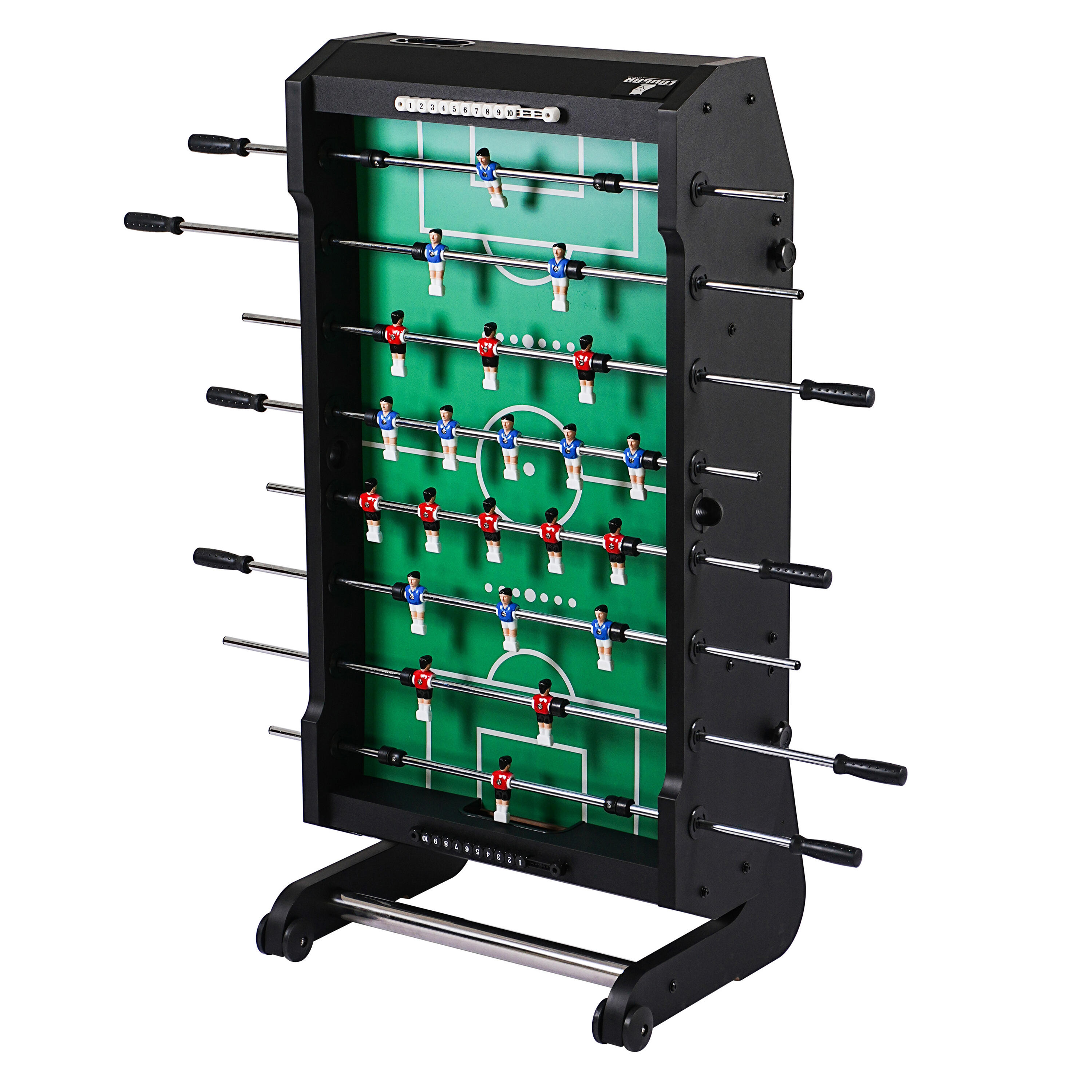 Futbolín plegable - 4 balones, 2 marcadores de puntos - 139 x 74 x 88 cm - Verde 3/7