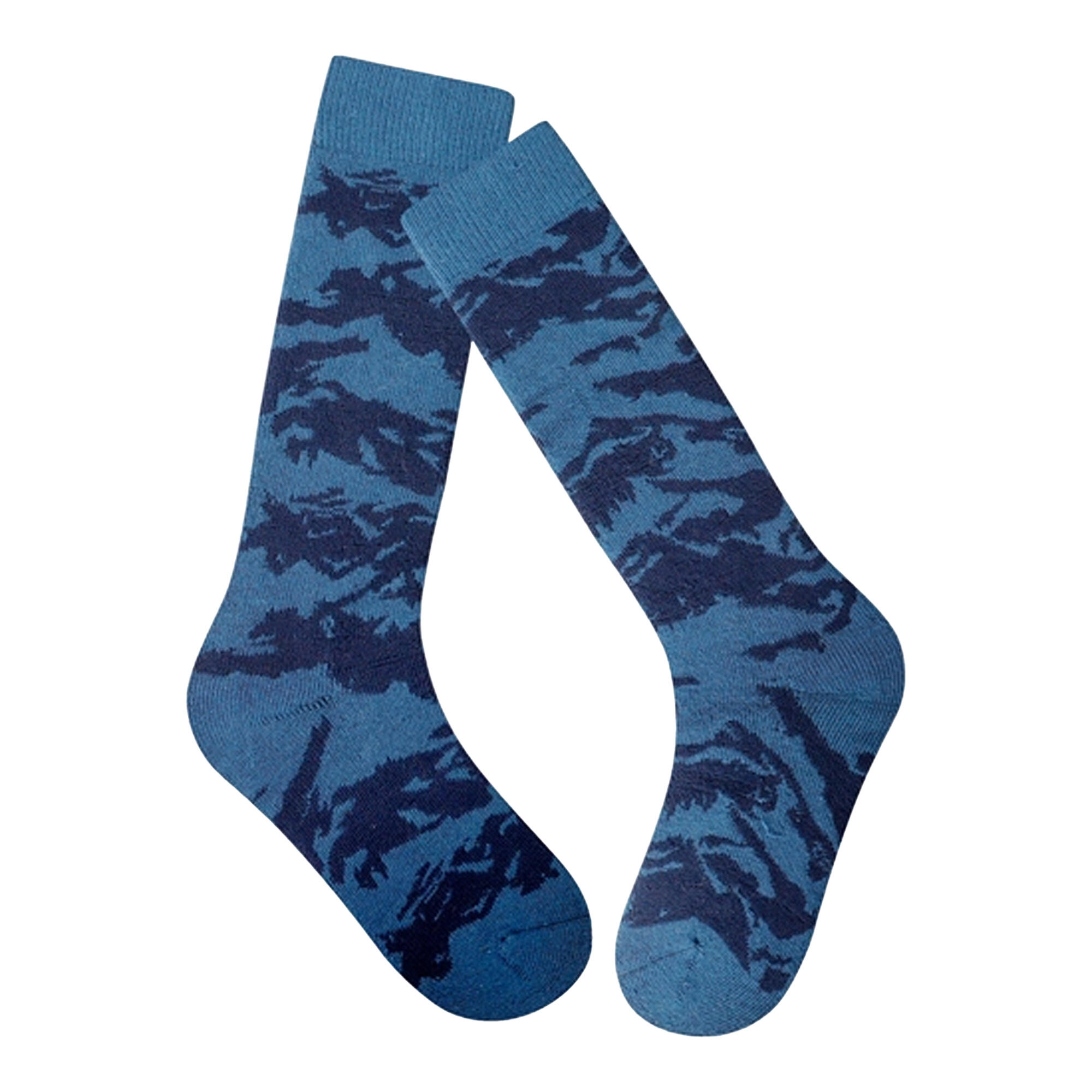 Chaussettes De Ski Motif/style Montagne Enfant (Denim Sombre) 2/3