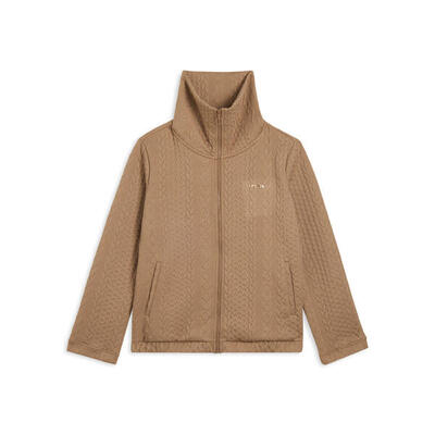 Felpa full-zip in tessuto tecnico doppio a trecce