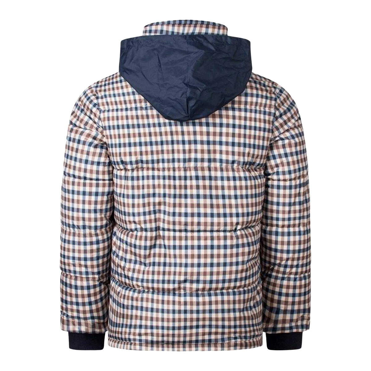 Mens Checked Active Puffer Jacket (Beige) 3/4