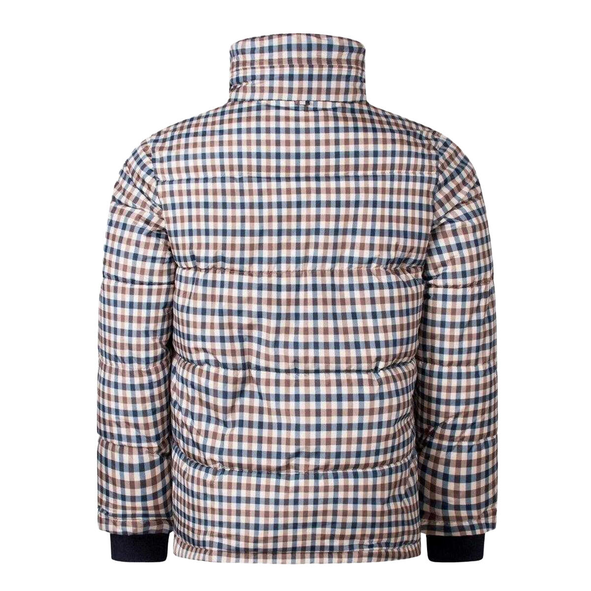 Mens Checked Active Puffer Jacket (Beige) 2/4