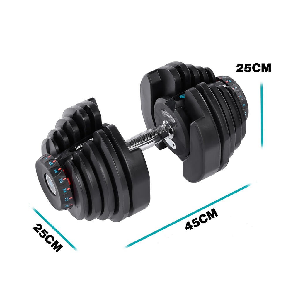 Mancuerna Ajustable de 5kg a 40kg Fitness Tech - Unidad 3/7