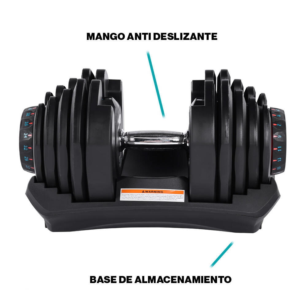 Mancuerna Ajustable de 5kg a 40kg Fitness Tech - Unidad 4/7