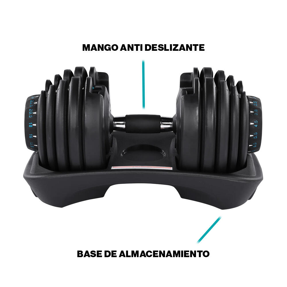 Lot de 2 Haltères Réglables de 2,5 à 24kg Fitness Tech 3/7