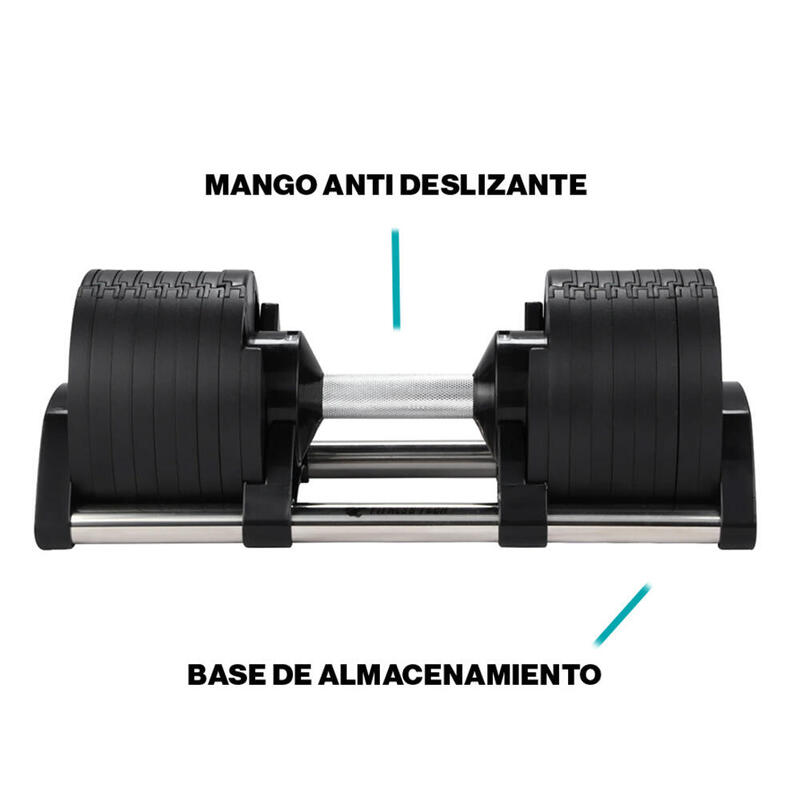 Haltère Réglable Simple - Poids Max 80 Lb (36 Kg) - Noir - Pour Musculation à Domicile