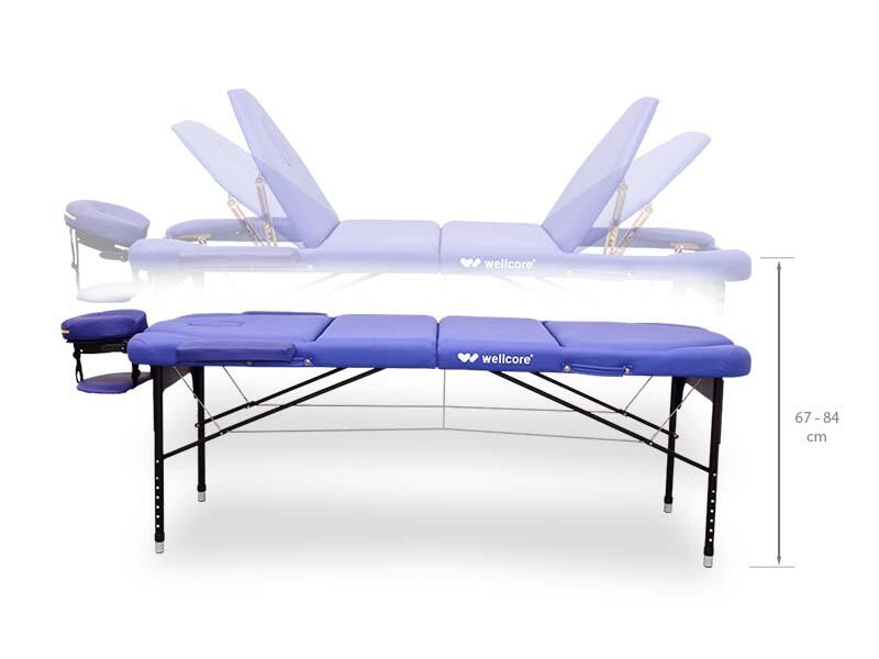 Camilla plegable de aluminio WELLCORE 185 x 65 cm con doble respaldo abatible 4/5