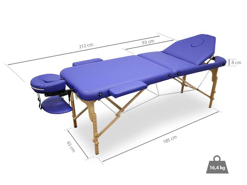 Lettino da massaggio pieghevole in legno WELLCORE 185 x 65 cm con schienale plus 3/5