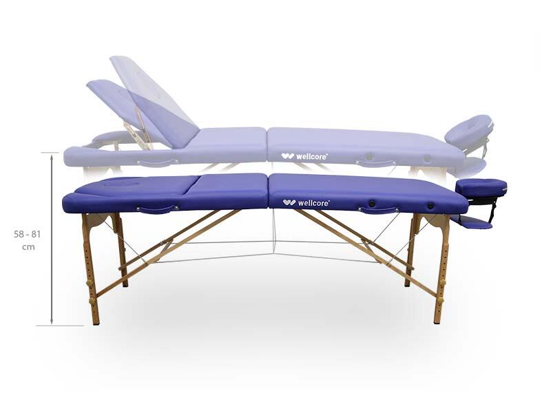 WELLCORE klappbare Holztrage 195 x 70 cm mit klappbarer Rückenlehne 4/5