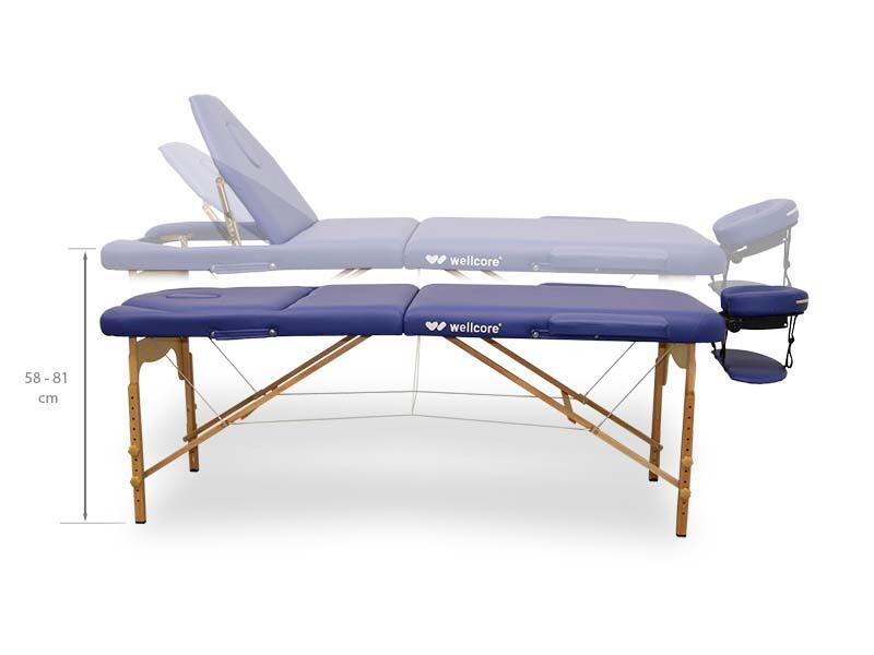 Lettino da massaggio pieghevole in legno WELLCORE 185 x 65 cm con schienale plus 4/5