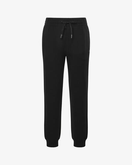 Schwarze Synthetik-Fitnesshose für Damen