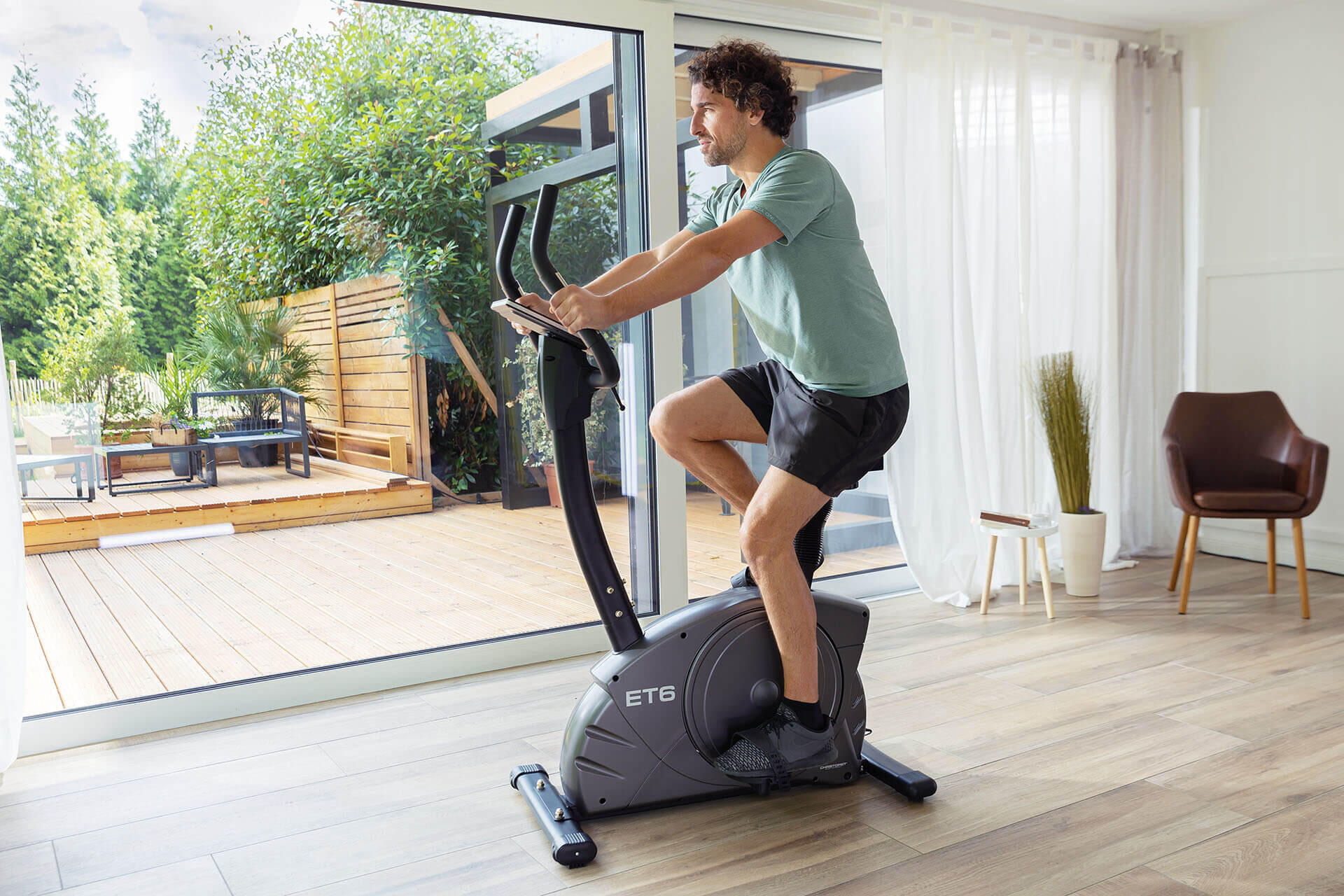 Vélo d'appartement - 150kg - 200cm + ceinture de mesure du pouls - ET 6 2/7