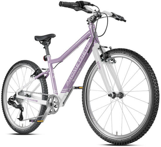 Kinderfahrrad 24 Zoll ab 7 Jahre Superleicht 8 Gang SRAM Fahrrad Violett Weiss