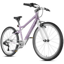 Vélo enfant 24 pouces dès 7 ans, super léger, 8 vitesses SRAM, violet et blanc
