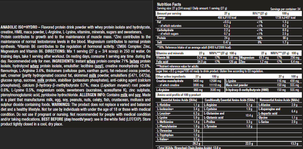 Protéine multi-sources - Anabolic Iso+Hydro - Biscuits et Crème 3/4