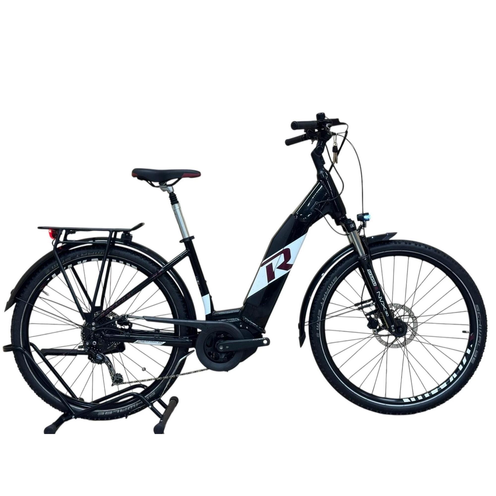 Raymon - Reconditionné - Vélo Électrique Raymon Crossray E 4.0 - Comme Neuf - Vélo Ville - Blanc|noir - 44 Cm - Decathlon