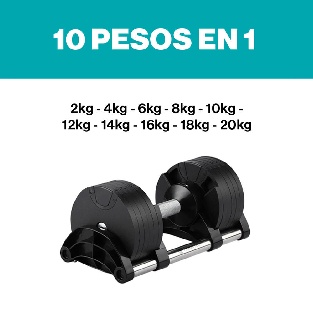 Haltere Ajustável de 2kg a 20kg Fitness Tech - Unidade 2/7