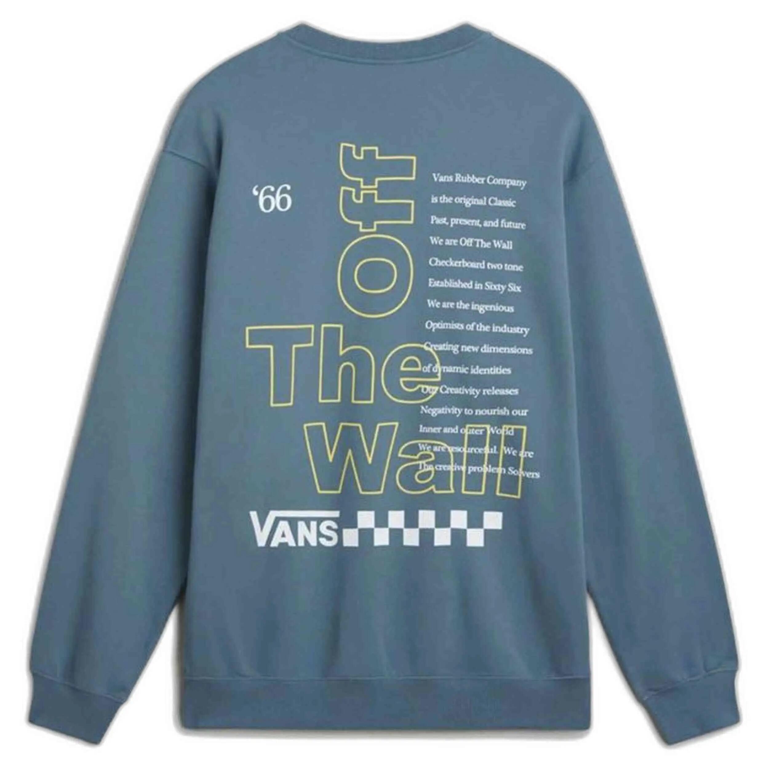 Sweatshirt Pullover Vans Azul Corte Largo 2/4