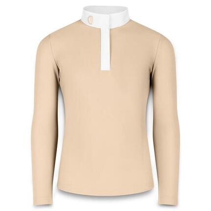 Langarm-Reit-Poloshirt, Mädchen Kentucky Tokyo