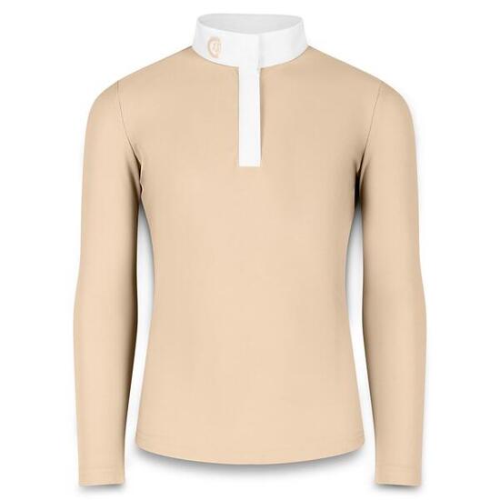 Langarm-Reit-Poloshirt, Mädchen Kentucky Tokyo