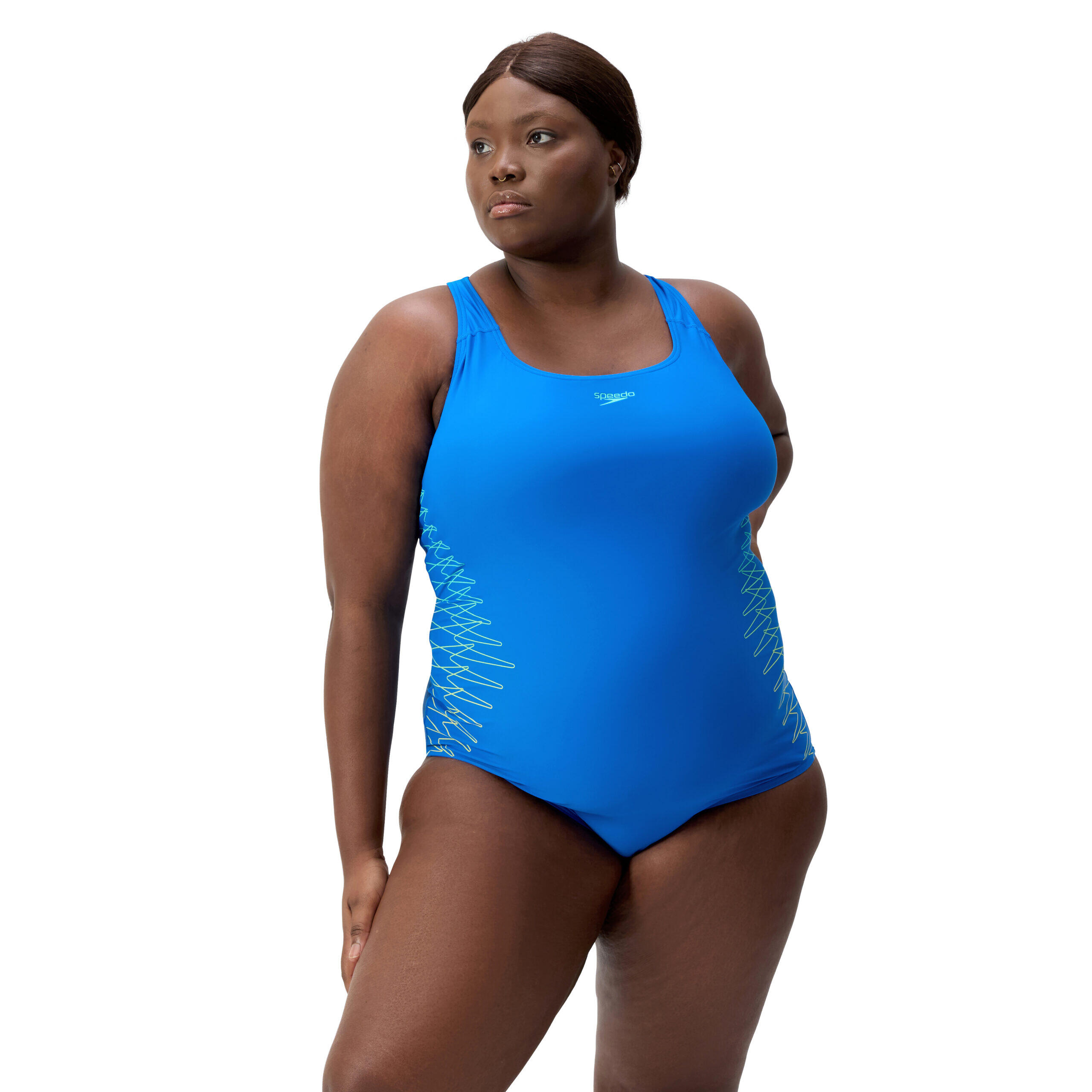 Maillot de bain galbant Speedo Eco Enduraflex Placement Medalist +size Bleu 1/7